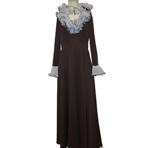 JULIE MILLER California Vintage 70s Ruffle Maxi Dress